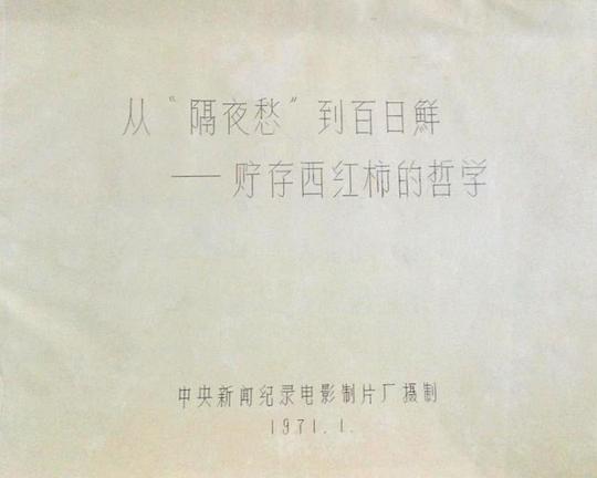 《从“隔夜愁”到百日鲜——贮存西红柿的哲学》纪录片封面